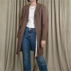 Blazer Petite Sophisticate Taille 2P - Bleu, Manches 3/4, Style Brocart